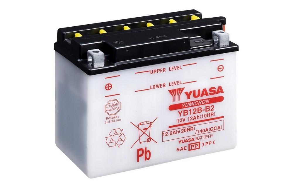 Batteria auto YUASA Moto YB12B B2 CCA PIOMBO 12V 12Ah 140A